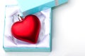 Heart love symbol gift in jewelry box Valentine Royalty Free Stock Photo