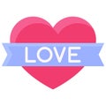 Heart with love tag icon, Valentines day related vector Royalty Free Stock Photo