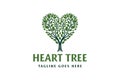 Heart Love Tree of Life for Education Charity Foundation Logo Design Vector