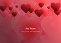 Heart love Valentine`s Day, red pink background, greeting card, text space, posters, brochure, banners , Wallpaper website