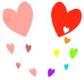 heart loves in love valentines day red and lgbtqia+ tem png illustration vector