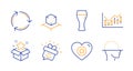 Heart, Loyalty program and Recycling icons set. Smile, Financial diagram and Augmented reality signs. Vector
