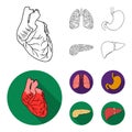 Heart, lungs, stomach, pancreas. Human organs set collection icons in outline,flat style vector symbol stock Royalty Free Stock Photo