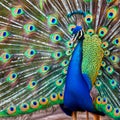 THE REGAL PEACOCK\'S DISPLAY IN LUSH FOREST SURROUNDINGS