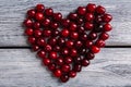 Heart made of cherry. Royalty Free Stock Photo