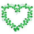 A heart made of clover. St. Patrick's Day. Watercolor illustration. Isolated on a white background. Royalty Free Stock Photo