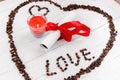 Heart made of coffee beans Royalty Free Stock Photo
