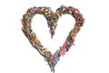 Heart made of colored pencil shavings Royalty Free Stock Photo