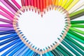 Heart made of Colorful Crayons Royalty Free Stock Photo