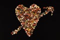 Heart made of colorful stones. Royalty Free Stock Photo