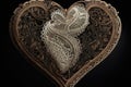 heart made of delicate lace, with intricate patterns and textures Royalty Free Stock Photo