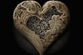 heart made of delicate lace, with intricate patterns and textures Royalty Free Stock Photo