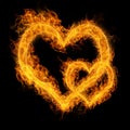 Heart made of fire Royalty Free Stock Photo