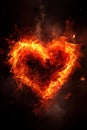 Heart Made Of Fire On A Black Background