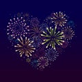 Heart Made from Fireworks