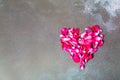Heart made from fresh rose petals. Love concept Royalty Free Stock Photo