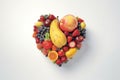 Heart made of fruits Royalty Free Stock Photo