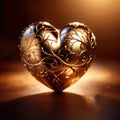 Heart made from gold, precious and good