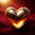 Heart made from gold, precious and good