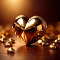 Heart made from gold, precious and good
