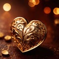 Heart made from gold, precious and good