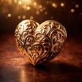 Heart made from gold, precious and good