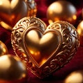 Heart made from gold, precious and good