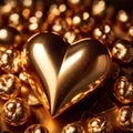 Heart made from gold, precious and good