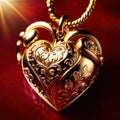 Heart made from gold, precious and good