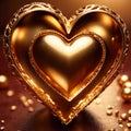 Heart made from gold, precious and good