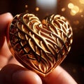 Heart made from gold, precious and good