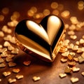 Heart made from gold, precious and good