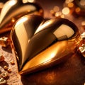 Heart made from gold, precious and good