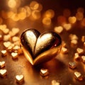 Heart made from gold, precious and good