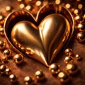 Heart made from gold, precious and good