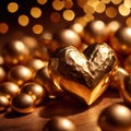 Heart made from gold, precious and good