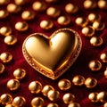 Heart made from gold, precious and good