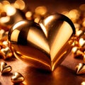 Heart made from gold, precious and good