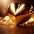 Heart made from gold, precious and good