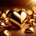 Heart made from gold, precious and good