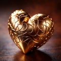 Heart made from gold, precious and good