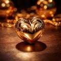 Heart made from gold, precious and good