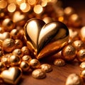 Heart made from gold, precious and good