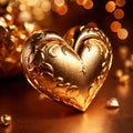 Heart made from gold, precious and good