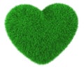 Heart made of green grass isolated Royalty Free Stock Photo