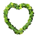 Heart made from green leave.