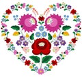 Heart made with Hungarian embroidery pattern Royalty Free Stock Photo