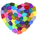 Heart made of multicolor splashes on a white background Royalty Free Stock Photo