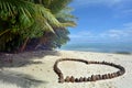 Heart made out of coconuts Rarotonga Cook Islands Royalty Free Stock Photo
