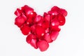 Heart made out of rose petals Royalty Free Stock Photo